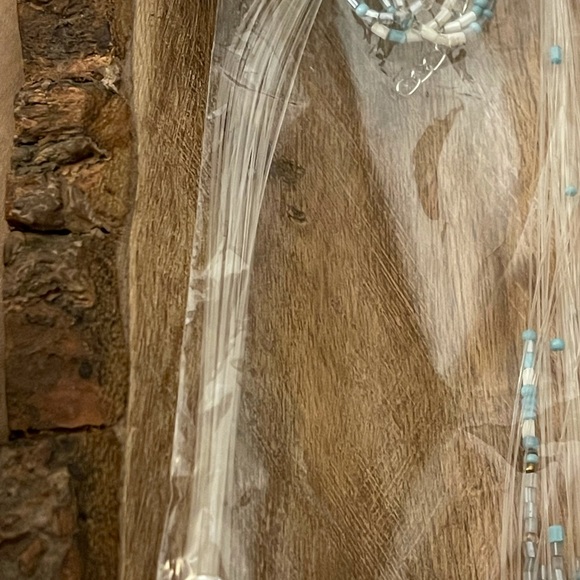 Boho Necklace & Earring Set NEW Small Bead Multi Strand Multi-Color Silver Tone - Picture 7 of 10